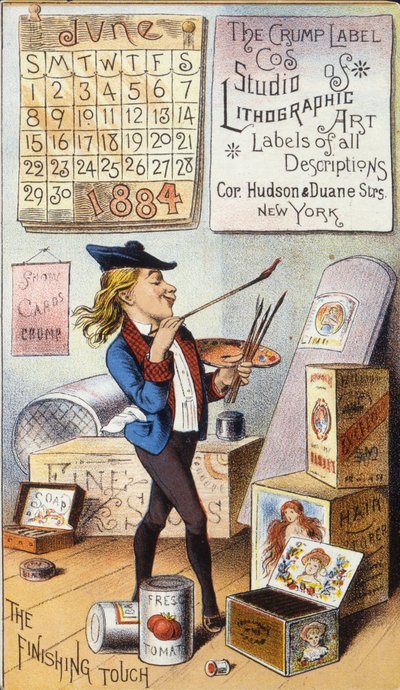 Arte litográfico del estudio de Crump Label Co., 1884 de American School